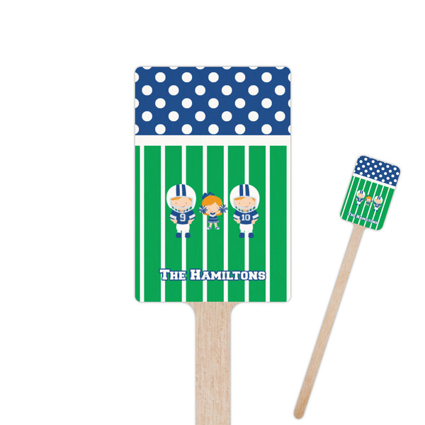 Custom Football 6.25" Rectangle Wooden Stir Sticks - Double Sided (Personalized)