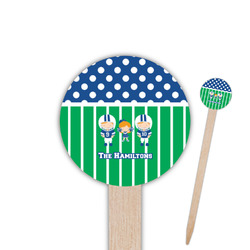 Football Round Wooden Food Picks (Personalized)