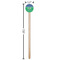 Football Wooden 7.5" Stir Stick - Round - Dimensions