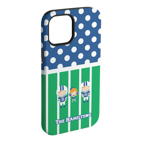 Custom Football iPhone Case - Rubber Lined - iPhone 15 Plus (Personalized)