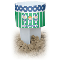 Football White Beach Spiker Drink Holder (Personalized)
