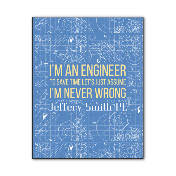 Custom Engineer Quotes Wood Print - 11x14 (Personalized)