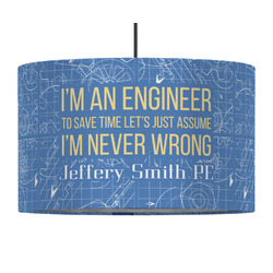 Engineer Quotes 12" Drum Pendant Lamp - Fabric (Personalized)