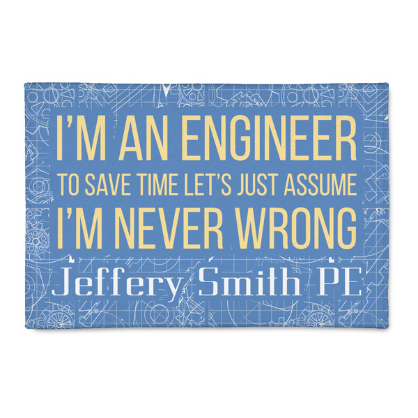 Custom Engineer Quotes 2' x 3' Indoor Area Rug (Personalized)