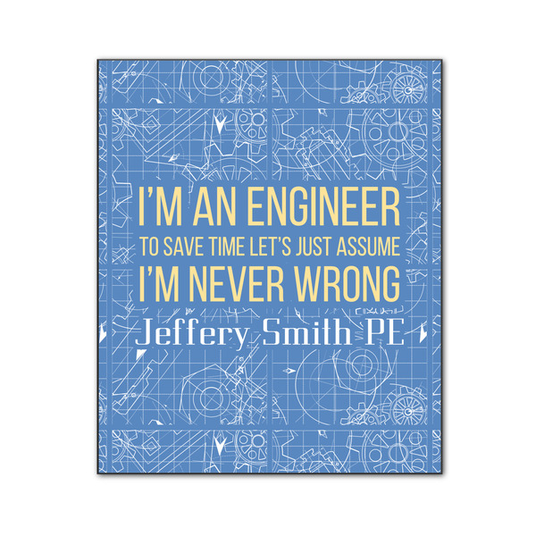 Custom Engineer Quotes Wood Print - 20x24 (Personalized)