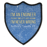 Engineer Quotes Iron On Shield Patch B w/ Name or Text