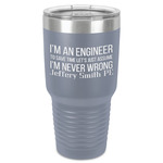 Engineer Quotes 30 oz Stainless Steel Tumbler - Grey - Single-Sided (Personalized)