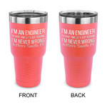 Engineer Quotes 30 oz Stainless Steel Tumbler - Coral - Double Sided (Personalized)