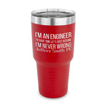 Engineer Quotes 30 oz Stainless Steel Tumbler - Red - Single Sided (Personalized)