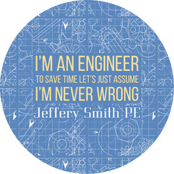 Engineer Quotes Multipurpose Round Labels - 5" (Personalized)