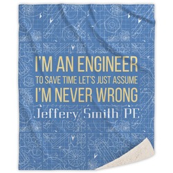 Engineer Quotes Sherpa Throw Blanket - 50"x60" (Personalized)