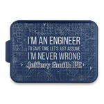 Engineer Quotes Aluminum Baking Pan with Navy Lid (Personalized)