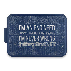 Engineer Quotes Aluminum Baking Pan with Navy Lid (Personalized)