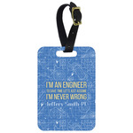 Engineer Quotes Metal Luggage Tag w/ Name or Text