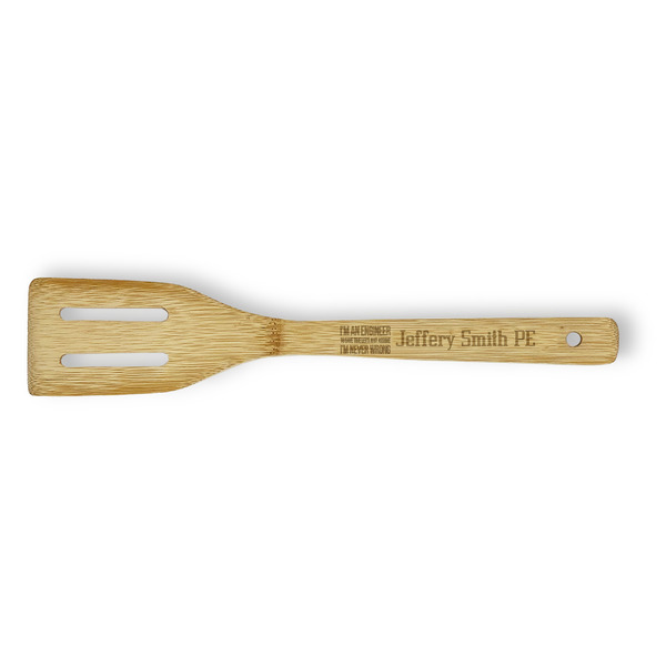 Custom Engineer Quotes Bamboo Slotted Spatula - Double Sided (Personalized)