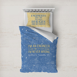 Engineer Quotes Duvet Cover Set - Twin XL (Personalized)