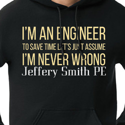Engineer Quotes Hoodie - Black - 2XL (Personalized)