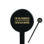 Engineer Quotes 7" Round Plastic Stir Sticks - Black - Single Sided