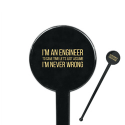 Engineer Quotes 7" Round Plastic Stir Sticks - Black - Double Sided