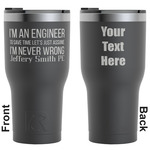 Engineer Quotes RTIC Tumbler - Black - Engraved Front & Back (Personalized)