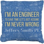 Engineer Quotes Faux-Linen Throw Pillow 16" (Personalized)