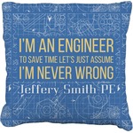 Engineer Quotes Faux-Linen Throw Pillow 20" (Personalized)