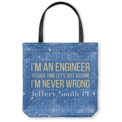 Engineer Quotes Canvas Tote Bag - Small - 13"x13" (Personalized)