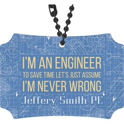 Engineer Quotes Rear View Mirror Ornament (Personalized)