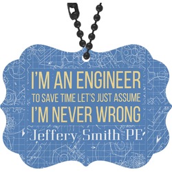 Engineer Quotes Rear View Mirror Charm (Personalized)