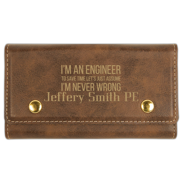 Custom Engineer Quotes Cards & Dice Set - Rustic Brown (Personalized)