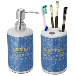 Engineer Quotes Ceramic Bathroom Accessories Set (Personalized)
