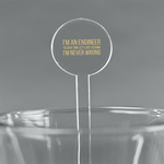 Engineer Quotes 7" Round Plastic Stir Sticks - Clear