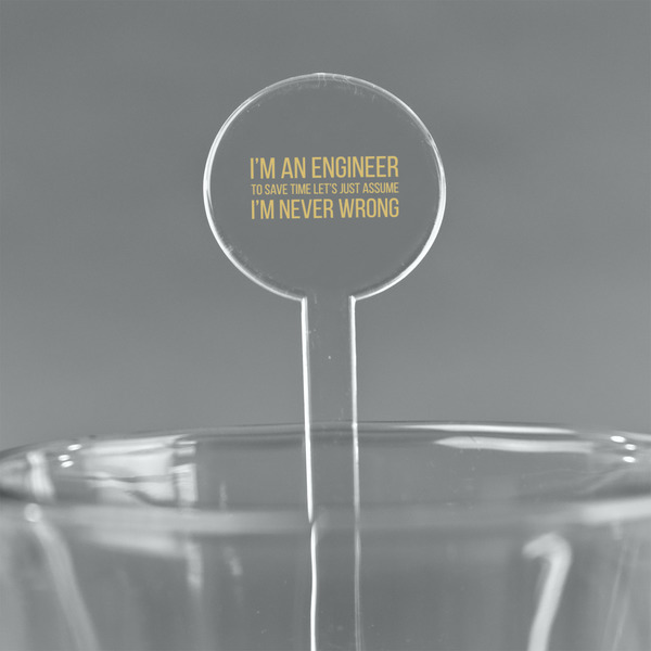 Custom Engineer Quotes 7" Round Plastic Stir Sticks - Clear