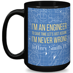 Engineer Quotes 15 Oz Coffee Mug - Black (Personalized)