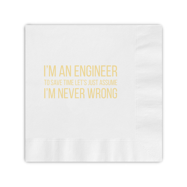 Custom Engineer Quotes Coined Cocktail Napkins