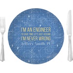 Engineer Quotes 10" Glass Lunch / Dinner Plates - Single or Set (Personalized)