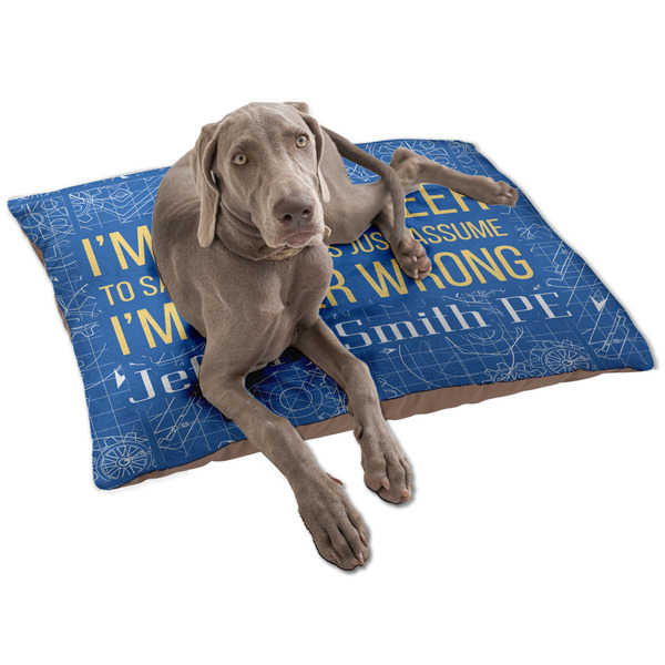 Custom Engineer Quotes Dog Bed - Large w/ Name or Text