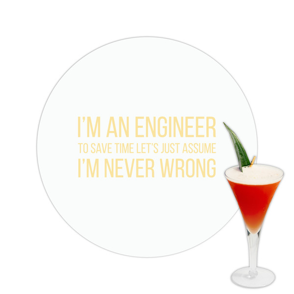 Custom Engineer Quotes Printed Drink Topper -  2.5"