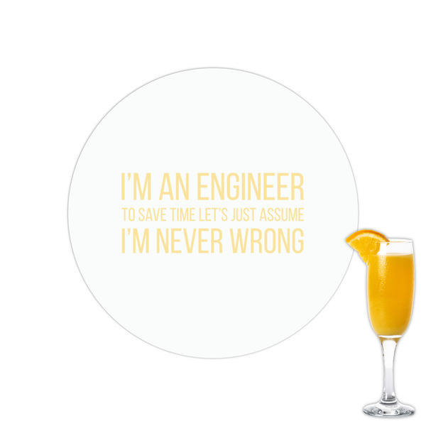 Custom Engineer Quotes Printed Drink Topper - 2.15"