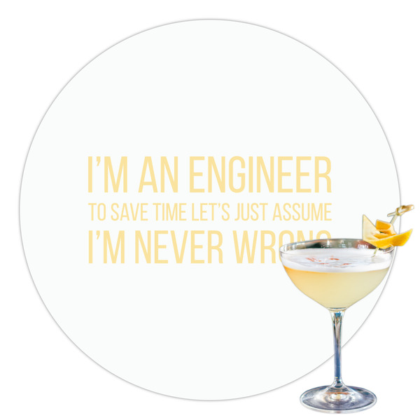 Custom Engineer Quotes Printed Drink Topper - 3.5"