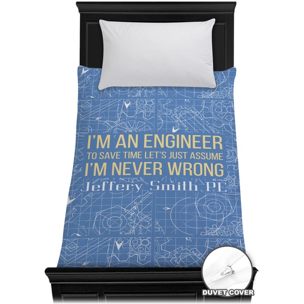 Custom Engineer Quotes Duvet Cover - Twin (Personalized)