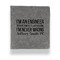 Engineer Quotes Leather Binder - 1" - Grey - Front View