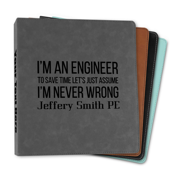 Custom Engineer Quotes Leather Binder - 1" (Personalized)