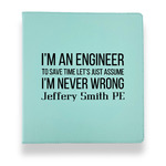 Engineer Quotes Leather Binder - 1" - Teal (Personalized)