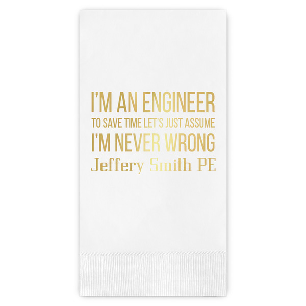 Custom Engineer Quotes Guest Napkins - Foil Stamped (Personalized)