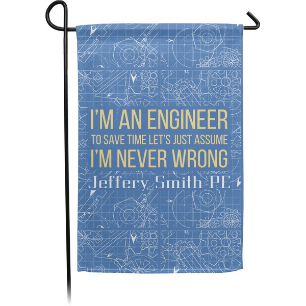 Custom Engineer Quotes Small Garden Flag - Double Sided w/ Name or Text