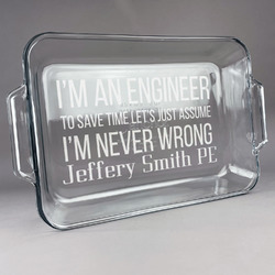 Engineer Quotes Glass Baking Dish - 13in x 9in (Personalized)