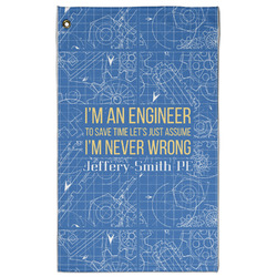 Engineer Quotes Golf Towel - Poly-Cotton Blend - Large w/ Name or Text