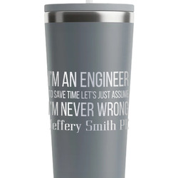 Engineer Quotes RTIC Everyday Tumbler with Straw - 28oz - Grey - Single-Sided (Personalized)
