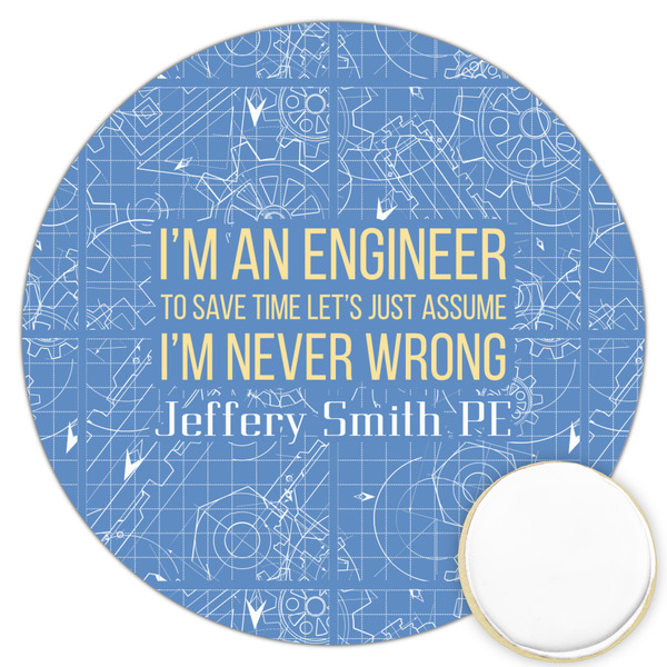 Custom Engineer Quotes Printed Cookie Topper - 3.25" (Personalized)